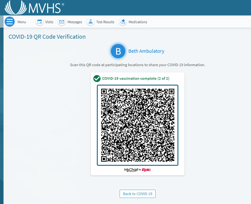 MyChart Covid19 Information Mohawk Valley Health System